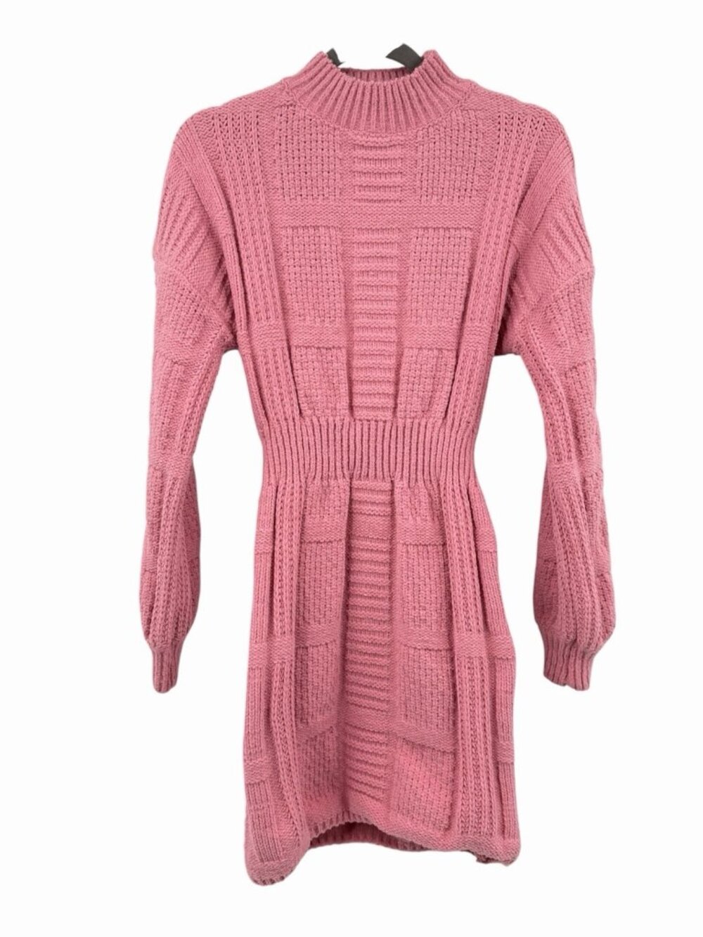LULUS Women's Pink Open Back Long Sleeve Bodycon Sweater Dress NWT XS